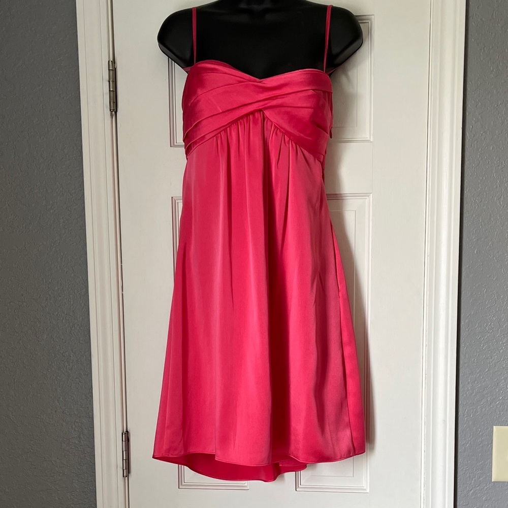 BCBG Max Azria hot pink strapless mini dress